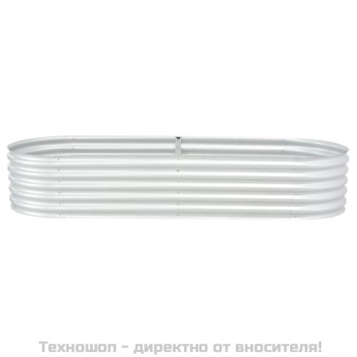 Градинска висока леха 240x80x44 см поцинкована стомана сребро