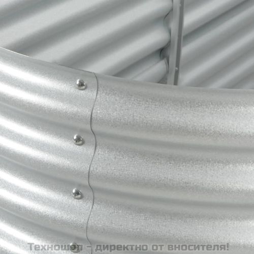 Градинска висока леха 240x80x44 см поцинкована стомана сребро