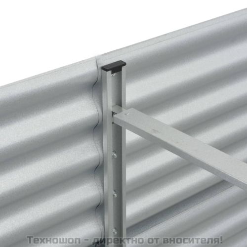 Градинска висока леха 240x80x44 см поцинкована стомана сребро