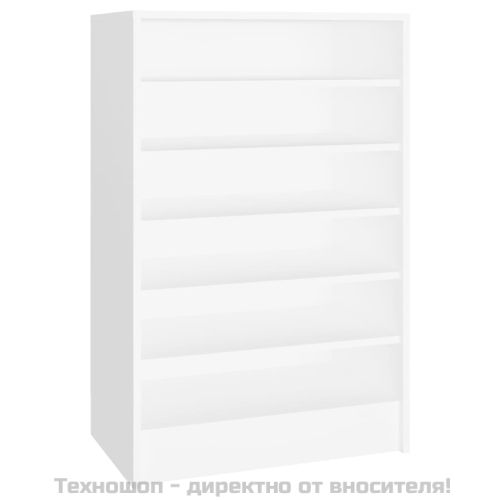 Шкаф за обувки, бял, 60x35x92 см, инженерно дърво