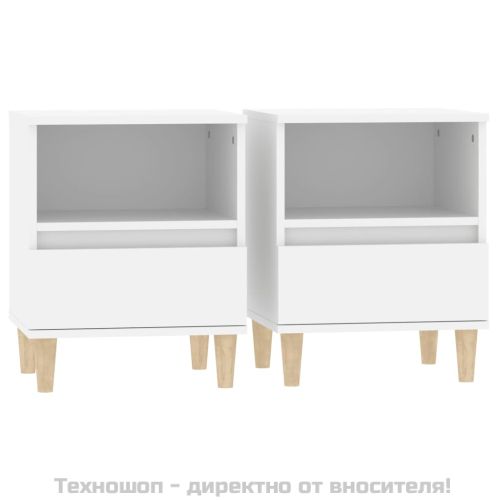 Нощни шкафчета, 2 бр, бели, 40x35x50 см