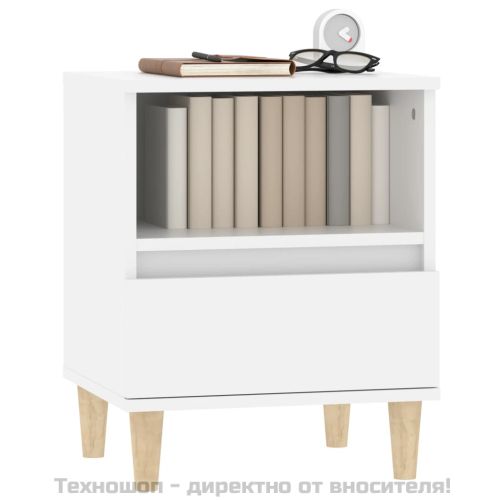 Нощни шкафчета, 2 бр, бели, 40x35x50 см