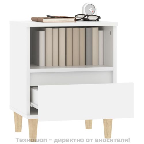 Нощни шкафчета, 2 бр, бели, 40x35x50 см