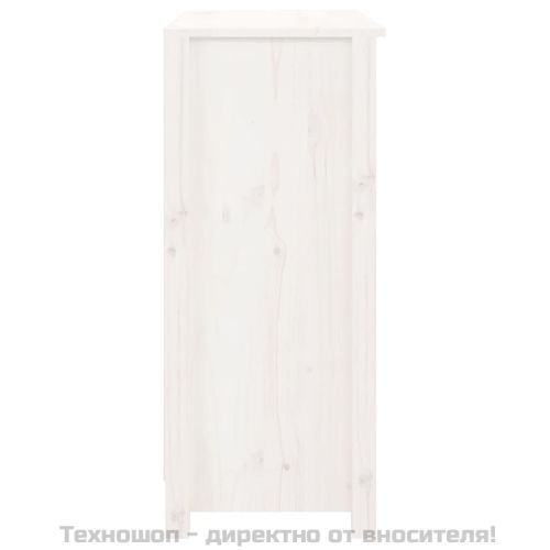 Сайдборд, бял, 70x35x80 см, бор масив