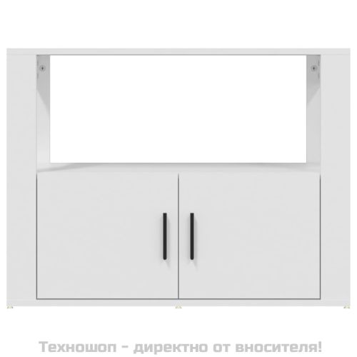 Сайдборд, бял, 80x30x60 см, инженерно дърво