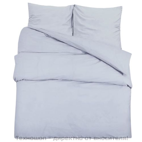 Комплект спално бельо сив 220x240 см олекотен микрофибър