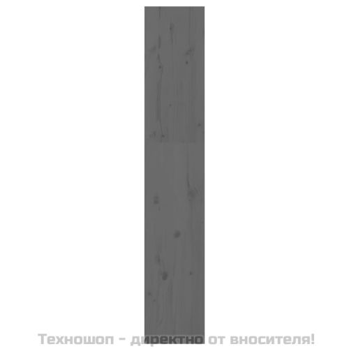 Библиотека/разделител за стая, сива, 60x30x167,5 см, бор масив