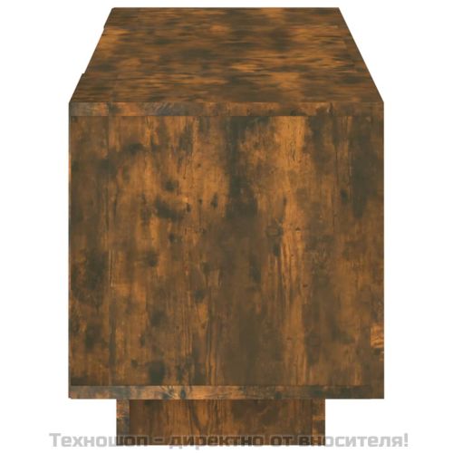 ТВ шкаф с LED осветление, опушен дъб, 160x35x40 см