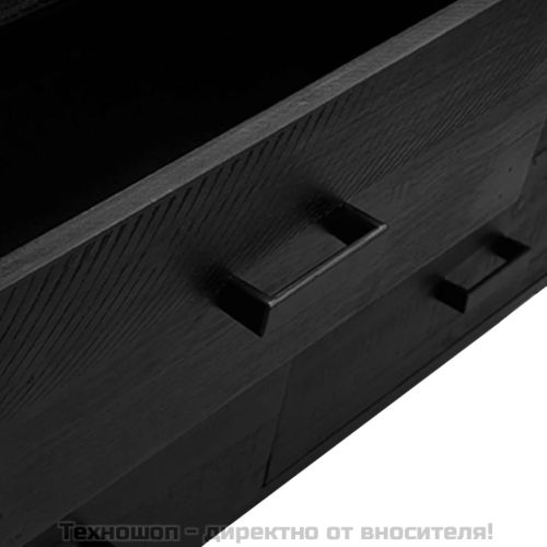 Сайдборд, черен, 110x35x70 см, борова дървесина масив