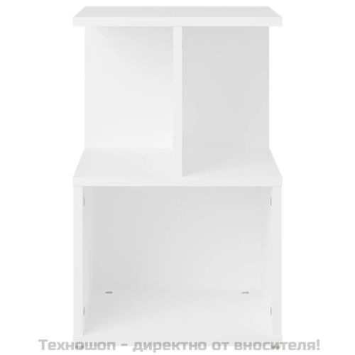 Нощни шкафчета, 2 бр, бели, 35x35x55 см, инженерно дърво