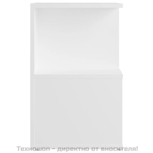 Нощни шкафчета, 2 бр, бели, 35x35x55 см, инженерно дърво