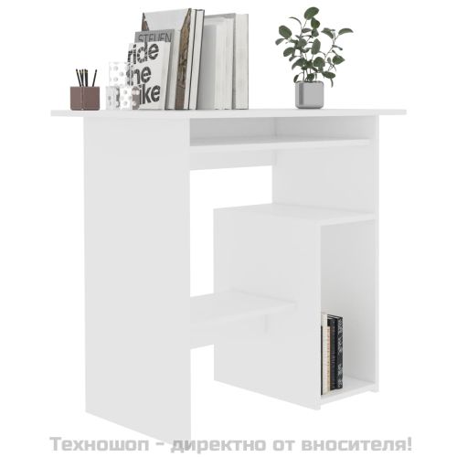 Бюро, бяло, 80x45x74 см, инженерно дърво