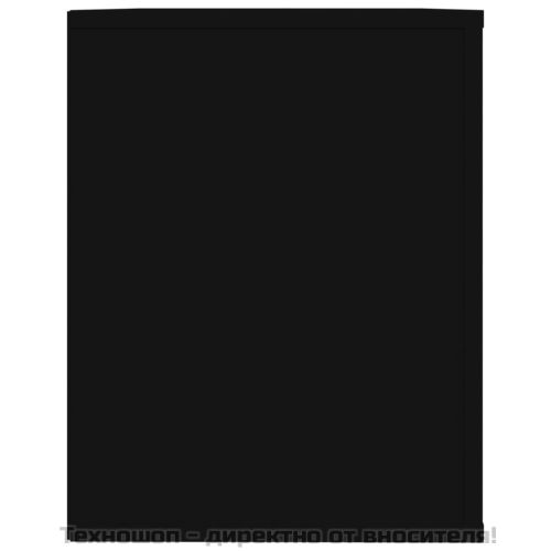 Етажерка за обувки, черна, 75x35x45 см, инженерно дърво