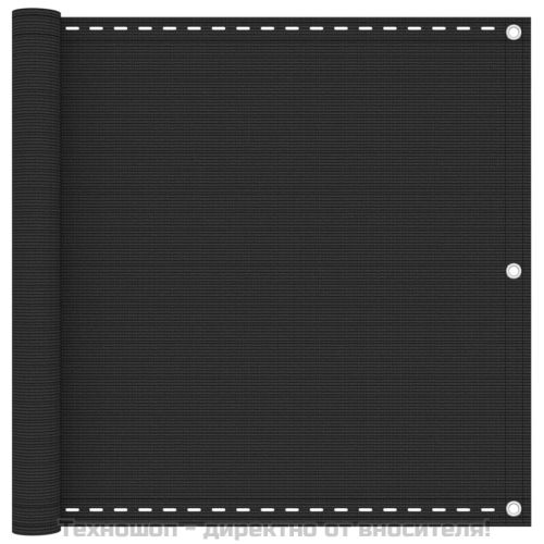 Балконски екран, HDPE, 90x600 см, антрацитно сиво