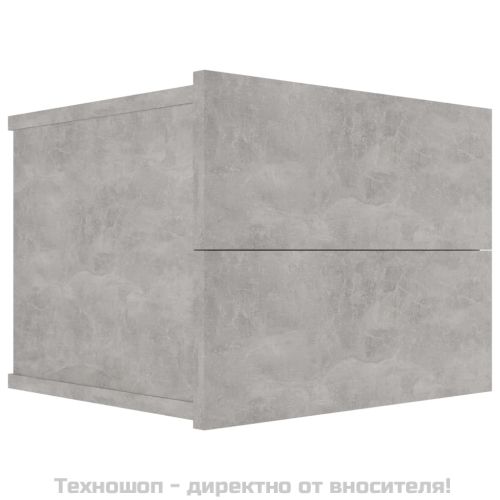 Нощно шкафче, бетонно сиво, 40x30x30 см, инженерно дърво