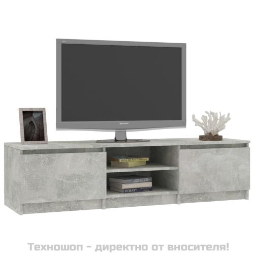 ТВ шкаф, бетонно сив, 140x40x35,5 см, инженерно дърво