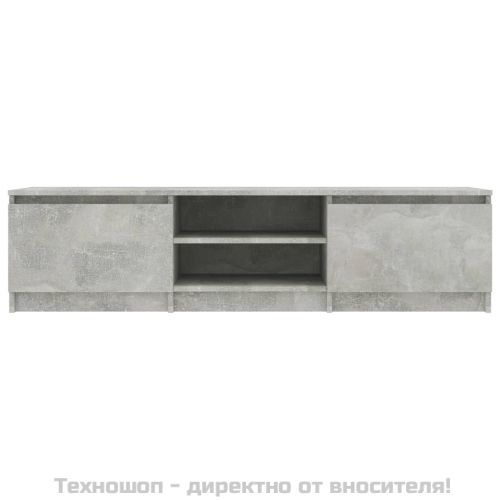 ТВ шкаф, бетонно сив, 140x40x35,5 см, инженерно дърво