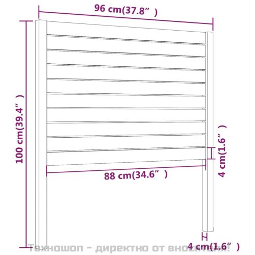 Горна табла за легло, 96x4x100 см, бор масив