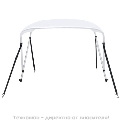 Тента за лодка, 2 дъги, бяла, 180x130x110 см