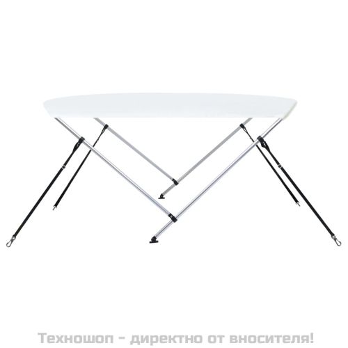 Тента за лодка, 2 дъги, бяла, 180x130x110 см