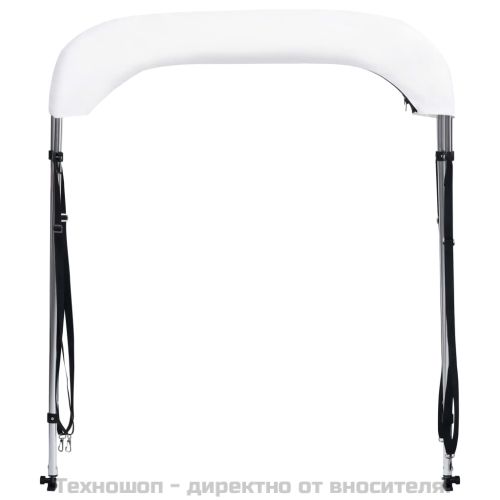 Тента за лодка, 2 дъги, бяла, 180x130x110 см