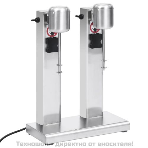 Миксер за млечен шейк с две купи, неръждаема стомана, 2 л