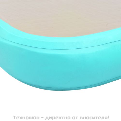 Надуваем дюшек за гимнастика с помпа, 300x100x10 см, PVC, зелен