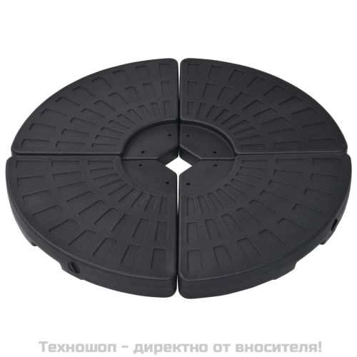 Ветрилообразни основи за чадър, 4 бр, черни