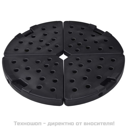 Ветрилообразни основи за чадър, 4 бр, черни