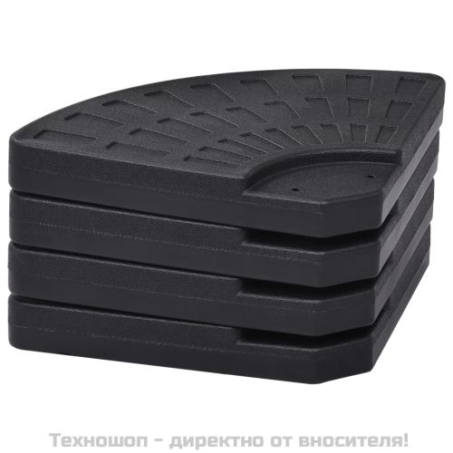 Ветрилообразни основи за чадър, 4 бр, черни