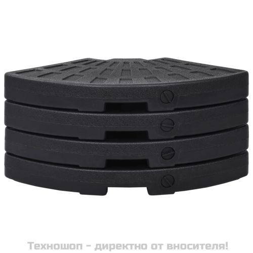 Ветрилообразни основи за чадър, 4 бр, черни