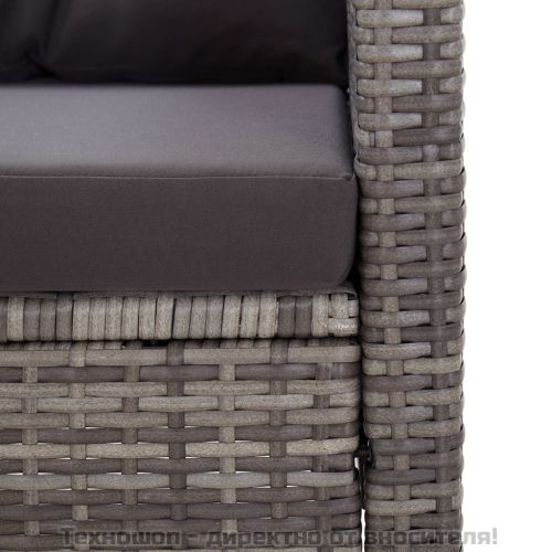 Градински трапезен комплект 3 части полиратан и акациево дърво