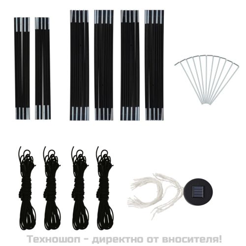 Парти шатра с LED и 4 стени, 3,6x3,6x2,3 м, жълта