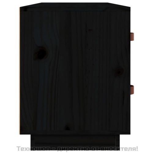 Пейка за обувки черна 100x34x45 см масивна борова дървесина