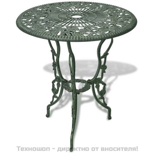 Бистро комплект, 3 части, лят алуминий, зелен