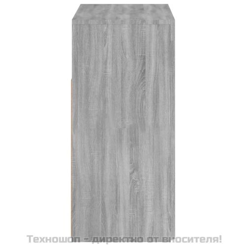 Сайдборд с LED светлини, сив сонома, 80x35x75 см