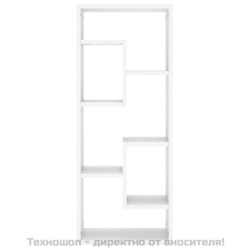Стенен рафт, бял, 36x16x90 см, инженерно дърво