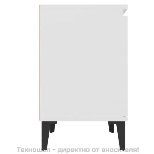 Нощни шкафчета с метални крака, бели, 40x30x50 см