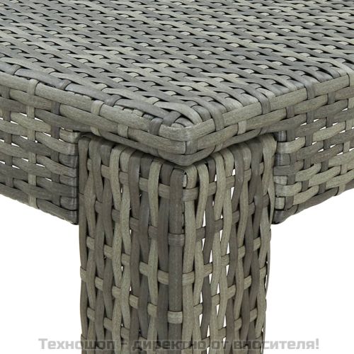 Градинска бар маса, сива, 60,5x60,5x110,5 см, полиратан