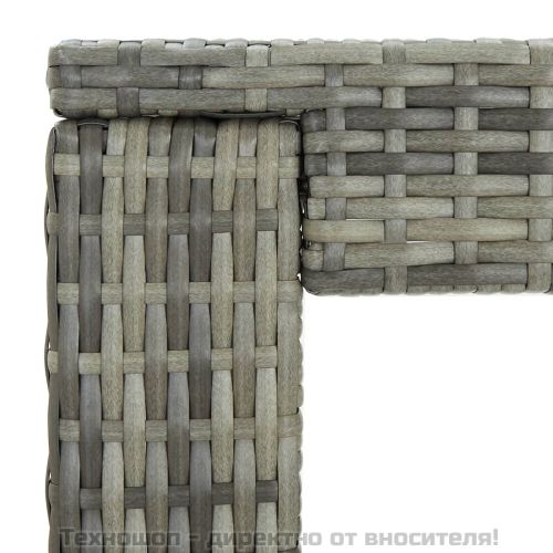 Градинска бар маса, сива, 60,5x60,5x110,5 см, полиратан