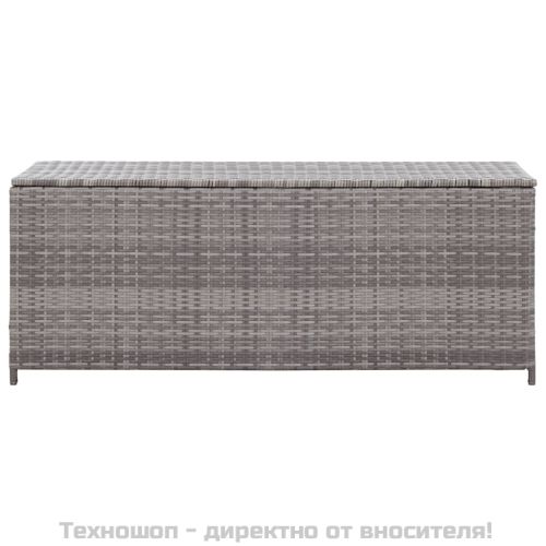 Градински сандък за съхранение, сив, 120x50x60 см, полиратан