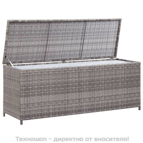 Градински сандък за съхранение, сив, 120x50x60 см, полиратан