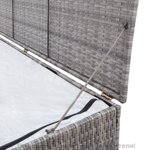 Градински сандък за съхранение, сив, 120x50x60 см, полиратан