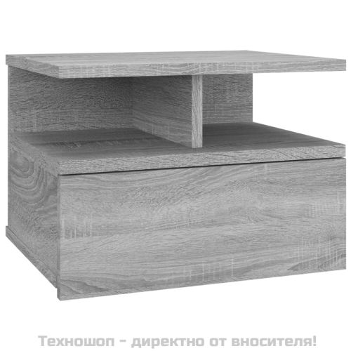 Плаващи нощни шкафчета Сив сонома 40x31x27 см инж. дърво