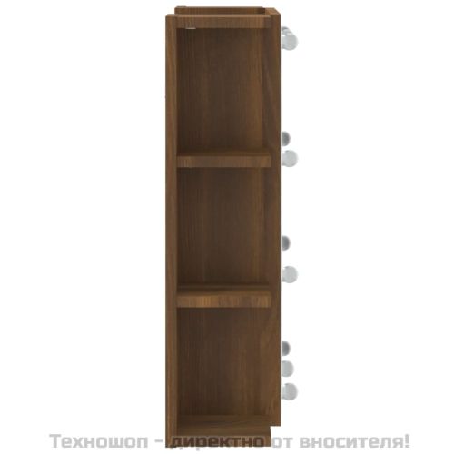 Огледален шкаф с LED, кафяв дъб, 70x16,5x60 см
