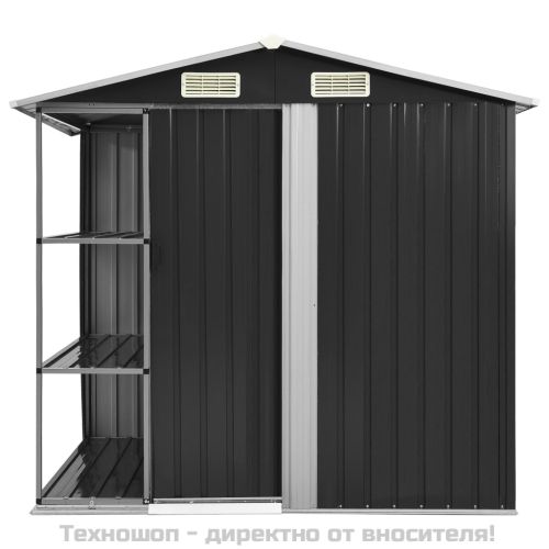 Дворна барака с рафт антрацит 205x130x183 см желязо