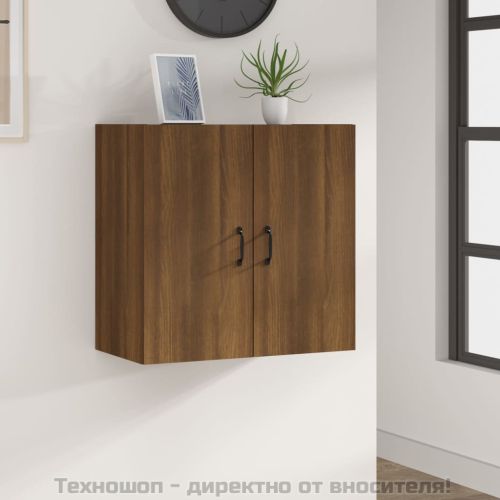 Стенен шкаф, кафяв дъб, 60x31x60 см, инженерно дърво