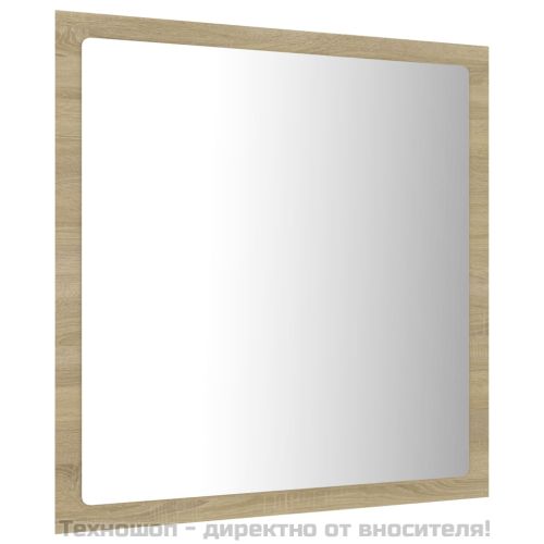 LED огледало за баня, дъб сонома, 40x8,5x37 см, акрил