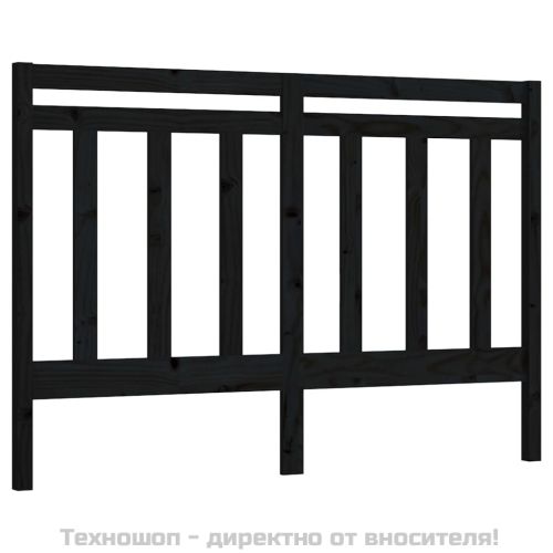 Горна табла за легло, черна, 126x4x100 см, бор масив