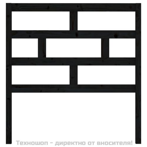 Горна табла за легло, черна, 96x4x100 см, бор масив